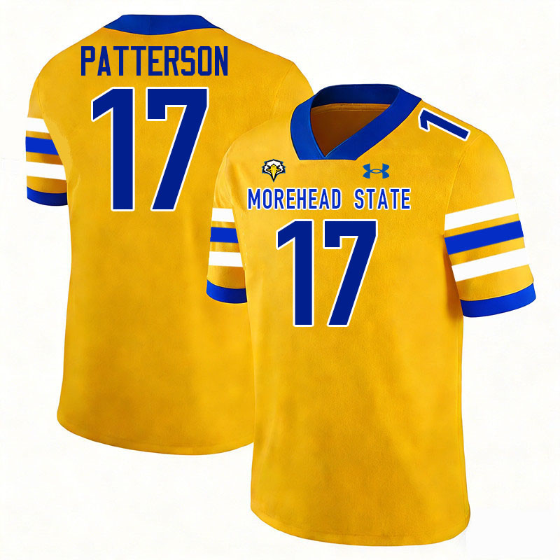 Morehead State Eagles #17 Bryce Patterson College Football Jerseys,Uniforms-Gold